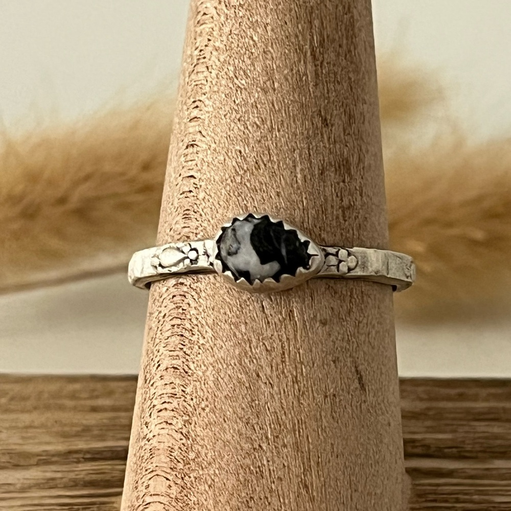 Solid 925 Sterling Silver Matte Finish White Buff… - image 1